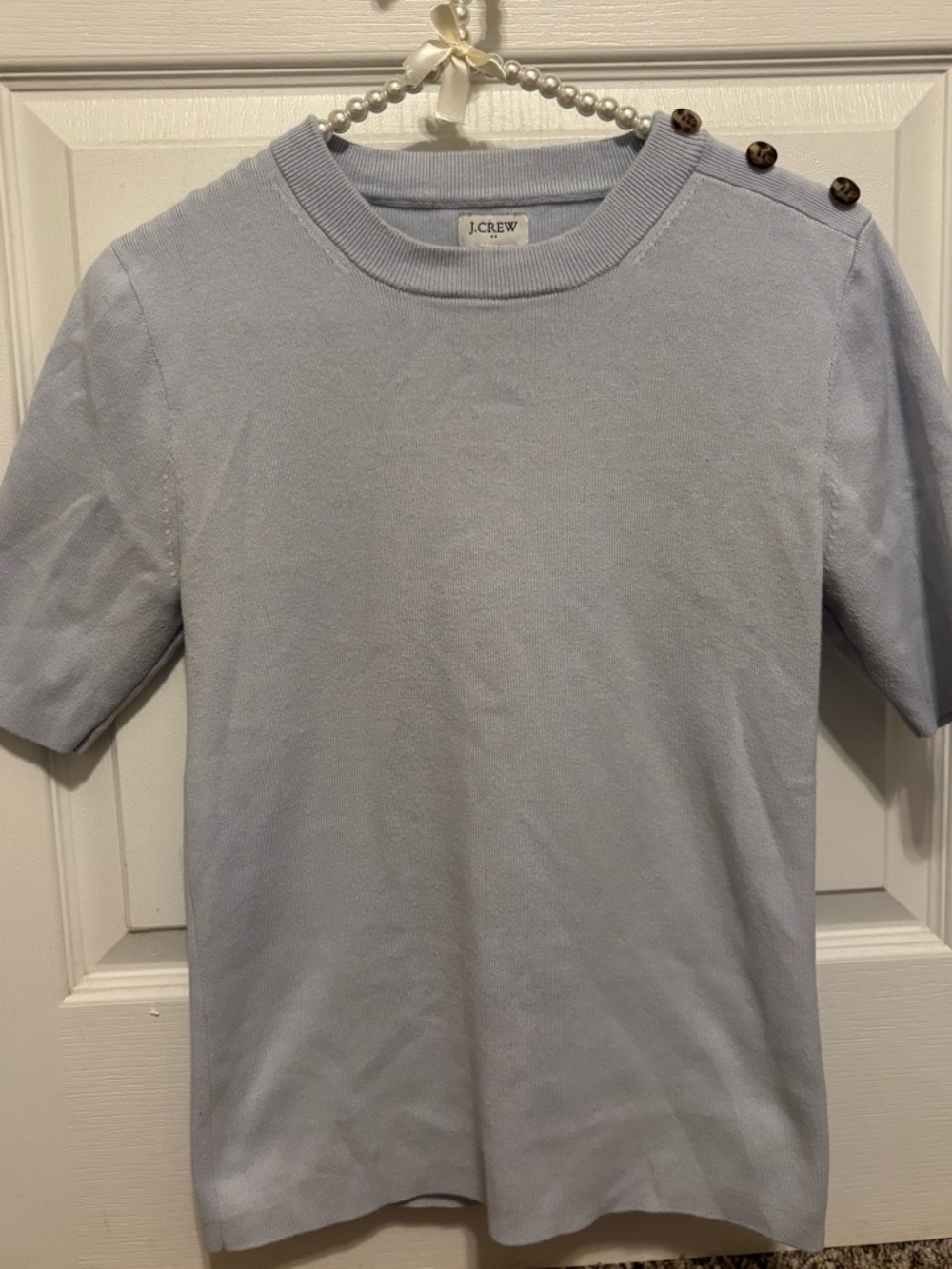J. Crew Pale Blue Crewneck Knit Top